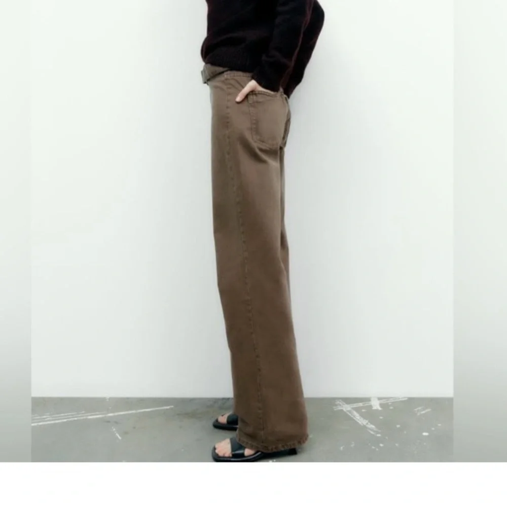Zara Brown Wide-Leg Jeans - Picture 4 of 14